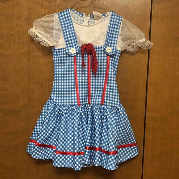 VINTAGE CHILDRENS MEDIUM DORTHY WIZARD OF OZ COSTUME FLAWLESS - Picture 1 of 5